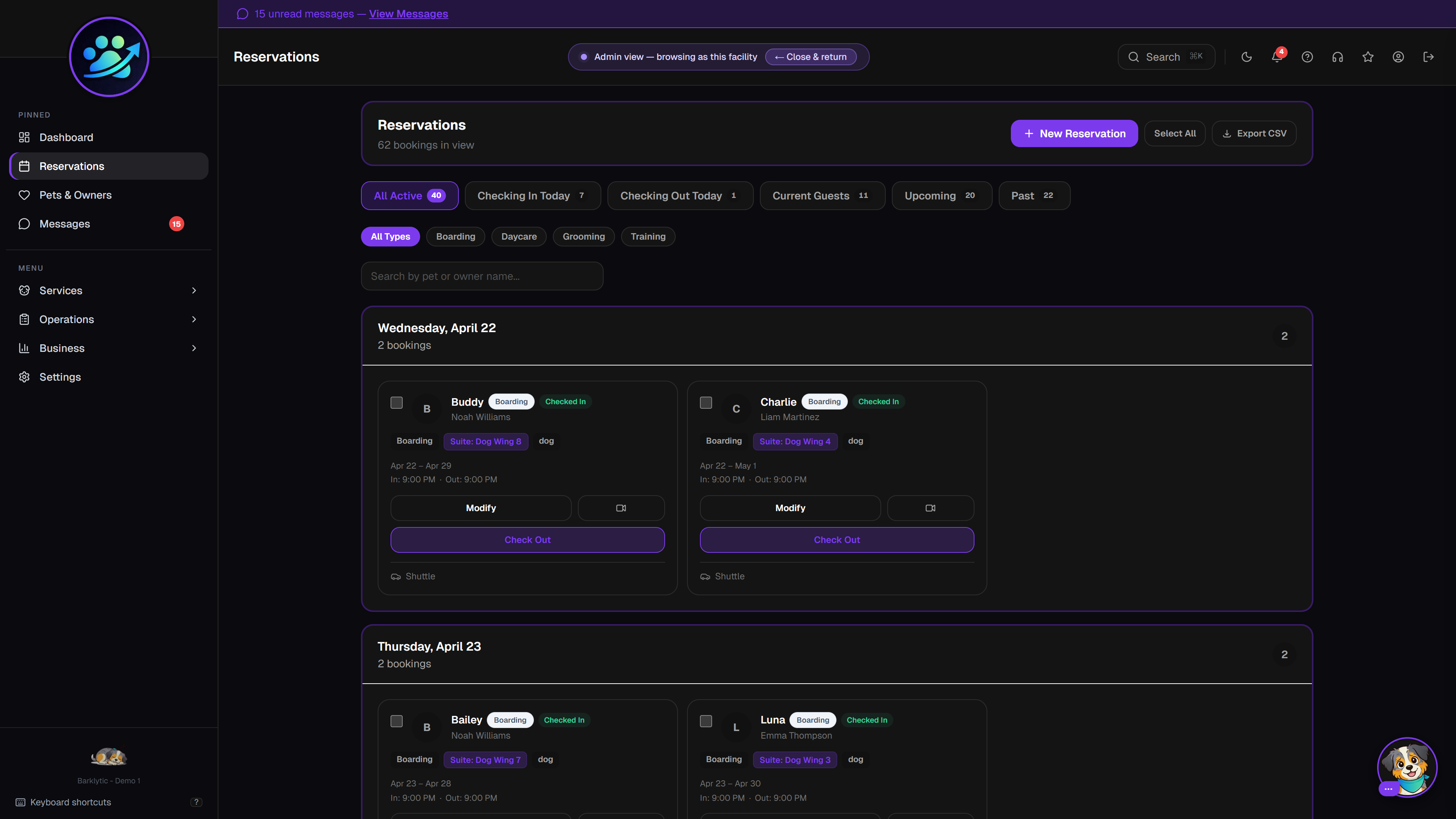 Boarding Management — Barklytic